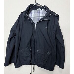 ADIDAS Cotton Canvas Jacket Black Womens XL Removable Hood
